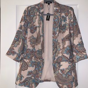 Express paisley notch boyfriend blazer sz Small